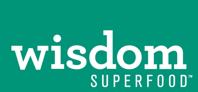 Green Wisdom Superfood logo with white letters
