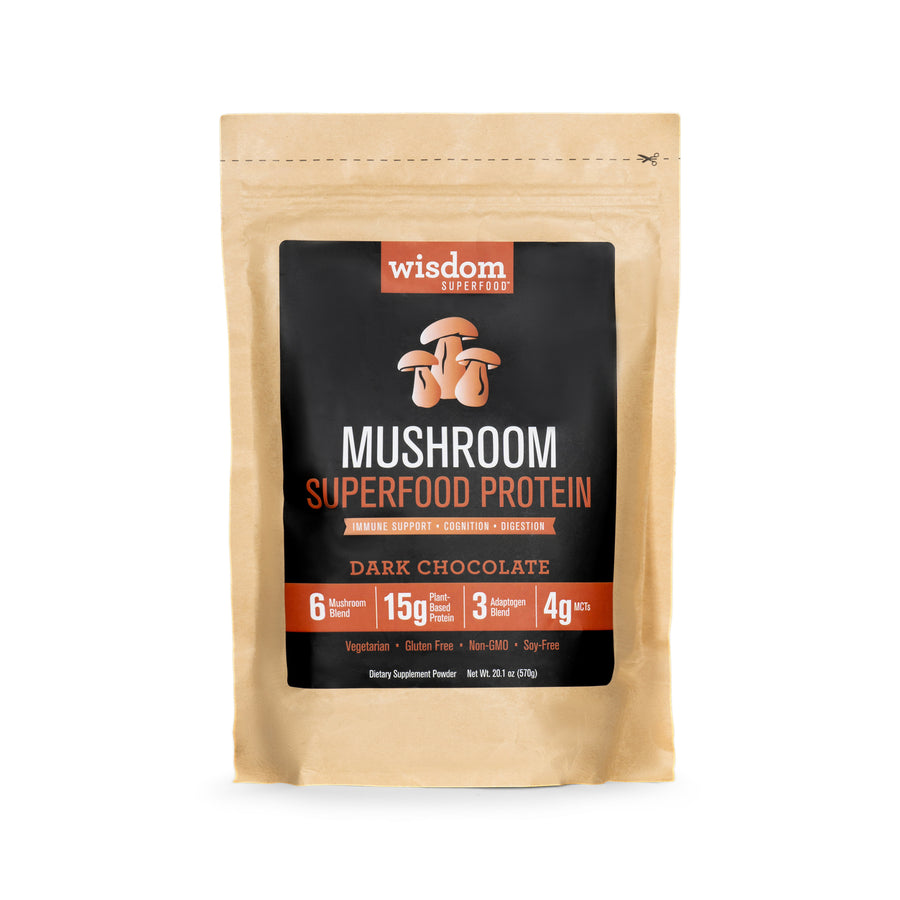 Delicious Dark Chocolate Mushroom Superfood Blend - 15g Protein Per Serving