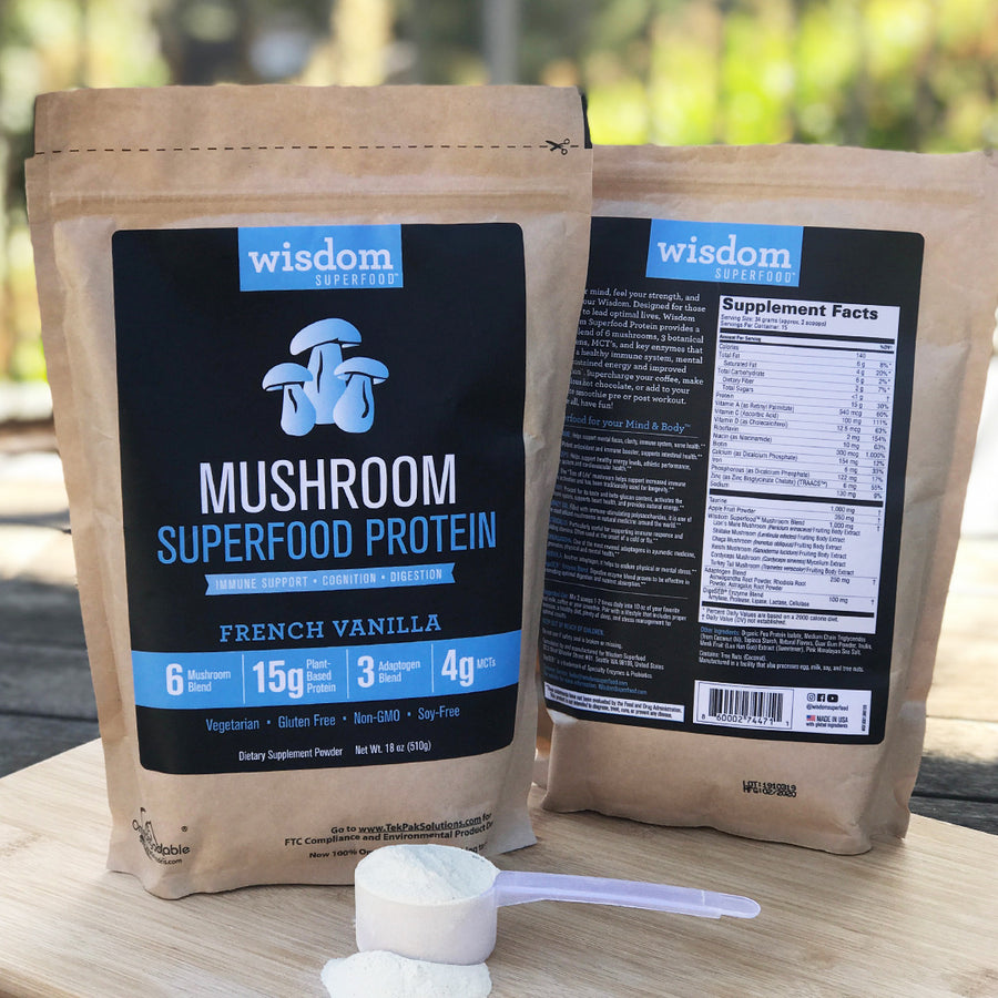 Delicious French Vanilla Mushroom Superfood Blend - 15g Protein Per Serving